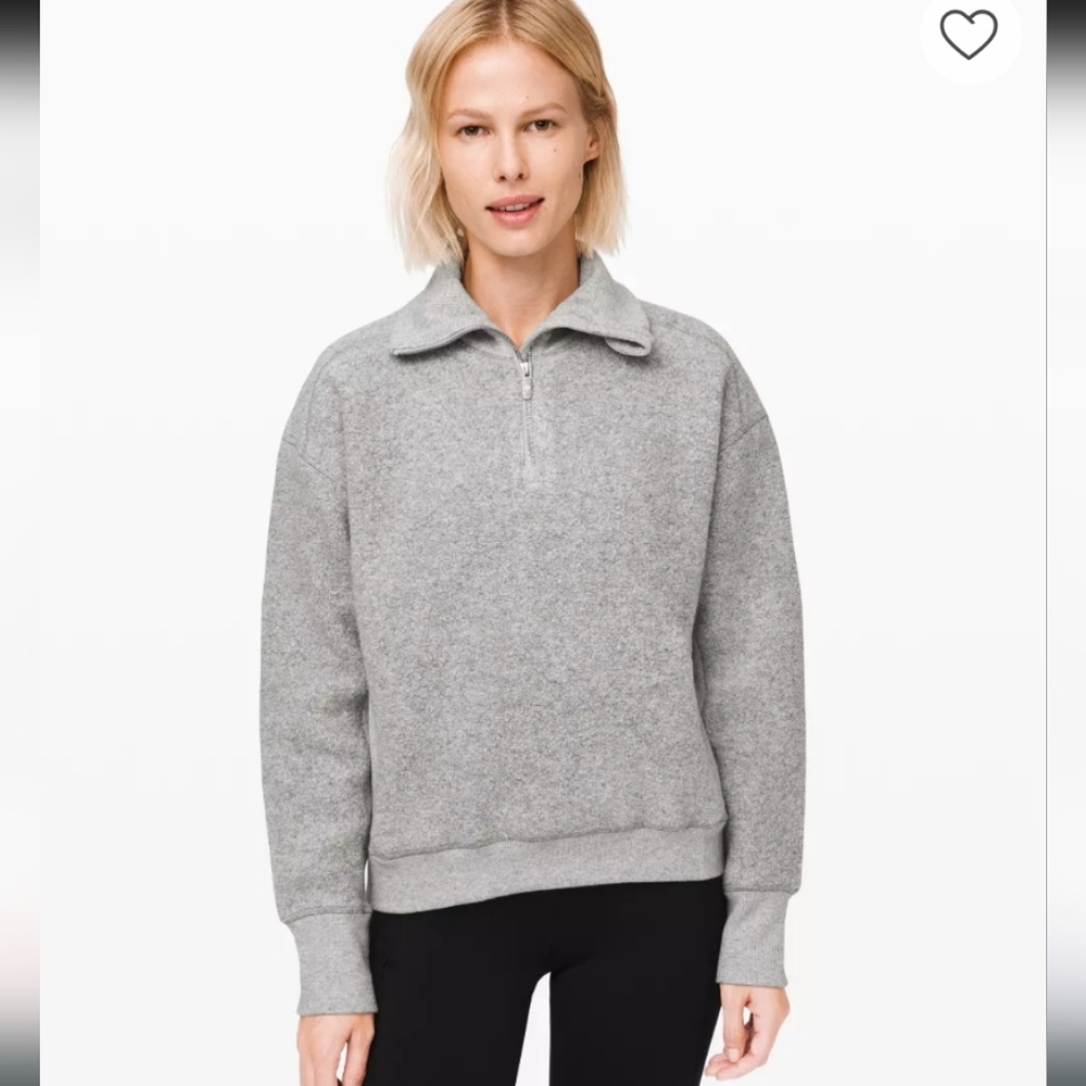 Lululemon Stand Out Wool Sherpa Half Zip Heathered Core Light Grey / Silver Drop